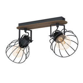 Σποτ Οροφής Δίφωτο E27 Καφέ Και Ασημί Sambatello 98135 EGLO