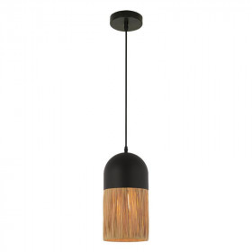 Φωτιστικό Μονόφωτο E27 Μαύρο Και Φυσικό 23071 ZAMBELIS