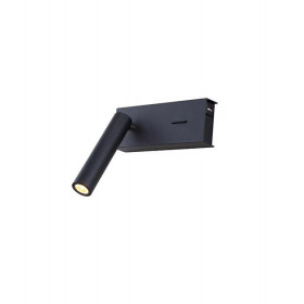 Σποτ Επίτοιχο LED 3W 3000k Μαύρο Με USB H75 ZAMBELIS