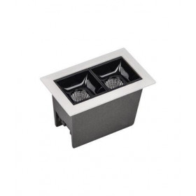 Σπότ Χωνευτό Δίφωτο LED 5W 3000K Λευκό Και Μαύρο Σταθερό S085 ZAMBELIS