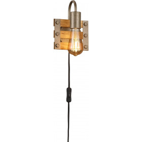 Απλίκα E27 Νίκελ Και Ξύλο Khan 205570167 TRIO LIGHTING