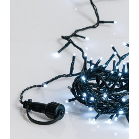 Σειρά Με 300 Λαμπάκια LED Λευκά Πράσινο Καλώδιο Επεκτάσιμα