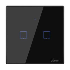 Διακόπτης WiFi Και RF 2 Εξόδων Μαύρο TX-T3EU2C SONOFF