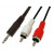 Καλώδιο Ήχου 3.5mm Stereo Αρσενικό Σε 2 RCA Αρσενικά 1.5m Μαύρο OWI