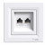 Πρίζα Δικτύου Διπλή RJ45 Cat.6 UTP Λευκό EPH4800121 ASFORA