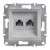 Πρίζα Δικτύου Διπλή RJ45 Cat.6 UTP Αλουμίνιο EPH4800161 ASFORA