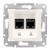 Πρίζα Δικτύου Διπλή RJ45 Cat.6 UTP Λευκό SDN4800123 SEDNA
