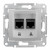 Πρίζα Δικτύου Διπλή RJ45 Cat.6 UTP Αλουμίνιο SDN4800160 SEDNA