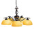Φωτιστικό Πεντάφωτο Ε27 Καφέ Και Μελί Electra AD89065B ACA LIGHTING