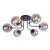 Φωτιστικό Εξάφωτο E27 Μαύρο Και Φυμέ Bombay OD807006C ACA LIGHTING