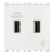 Πρίζα Φόρτισης USB Διπλή TypeA+A 2 Στοιχείων Λευκό Arke 19295.B VIMAR