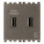 Πρίζα Φόρτισης USB Διπλή TypeA+A 2 Στοιχείων Metal Arke 19295.M VIMAR