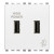 Πρίζα Φόρτισης USB Διπλή TypeA+A 2 Στοιχείων Λευκό Eikon 20295.B VIMAR
