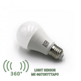 Λάμπα LED Κλασική 8W E27 4000k 230V Με Σένσορα Ημέρας/Νύχτας LUMEN