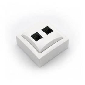 Πρίζα Επίτοιχη RJ11 & RJ45 UTP Cat.5e Λευκό 13-3950 ADELEQ