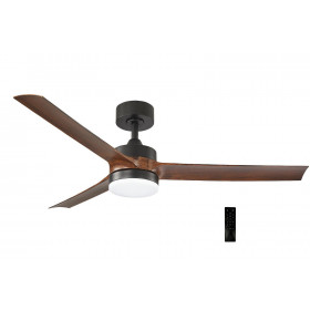 Ανεμιστήρας Οροφής 35W D132 Με Φως LED Και Τηλεχειριστήριο Μαύρο Και Καρυδιά ADELEQ