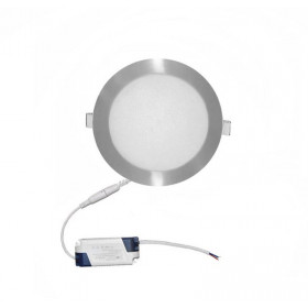 Πάνελ LED Χωνευτό 12W 6300K Στρογγυλό Ασημί 21-0121660 ADELEQ