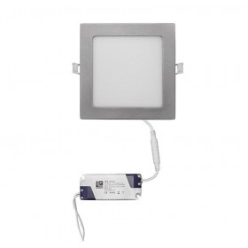 Πάνελ LED Χωνευτό 12W 6300K Τετράγωνο Ασημί 21-0122060 ADELEQ