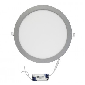 Πάνελ LED Χωνευτό 24W 3000K Στρογγυλό Ασημί 21-0251600 ADELEQ