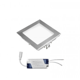 Πάνελ LED Χωνευτό 12W 4000K Στρογγυλό Ασημί 21-122061 ADELEQ