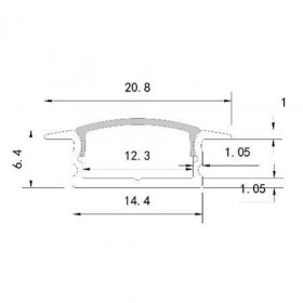 Προφίλ Για Ταινίες LED Αλουμίνιο Με Ματ Κάλυμμα Χωνευτό 30-156029 ADELEQ