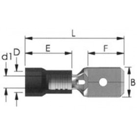 Ακροδέκτης Fast-On Μονωμένος Αρσενικός Μπλε 2.8mm