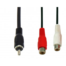 Καλώδιο Ήχου 1 RCA Αρσενικό Σε 2 RCA Θηλυκά 0.25m Μαύρο OWI