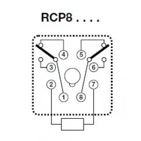 Ρελέ Τύπου Λυχνίας 8P 12V DC RCP8002012DC Με LED CARLO GAVAZZI