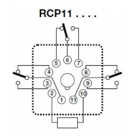 Ρελέ Τύπου Λυχνίας 11P 12V DC RCP11003012DC Με LED CARLO GAVAZZI