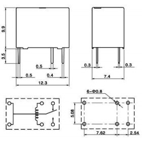 Ρελέ Μινιατούρας 1P 12V DC 1A SYS-S-112L SANYOU