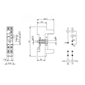 Βάση PCB Για Relay Μίνι 1P ES 35 BREMAS