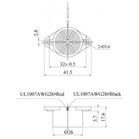 Buzzer Καλωδίου 6VDC 80dB KPMB-G2606L KEPO