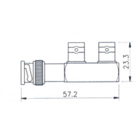 BNC Adaptor Αρσενικό Σε BNC Θηλυκό Διπλό Γωνία V7089 UNI