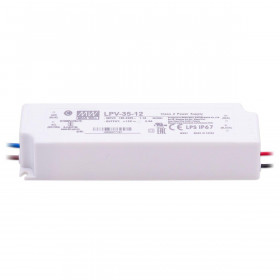 Τροφοδοτικό 35W Με Έξοδο 12VDC 3A IP67 LPV35-12 MEAN WELL