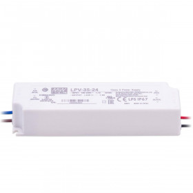 Τροφοδοτικό 35W Με Έξοδο 24VDC 1.5A IP67 LPV35-24 MEAN WELL