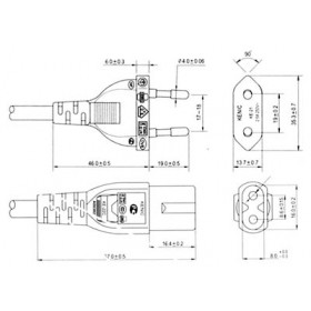 Καλώδιο Τροφοδοσίας Συσκευών 2X0.75mm² 1.8m Μαύρο IEC C7 KENIC