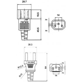 Καλώδιο Τροφοδοσίας Συσκευών 2X0.75mm² 1.8m Μαύρο OUS