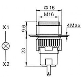 Ενδεικτική Λυχνία Πόρτας Neon Φ16 Κίτρινο 230VAC SDL16-AXD XINDALI