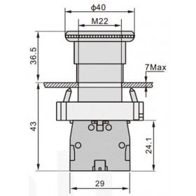 Μπουτόν Πόρτας Φ22 1NC Μανιτάρι BS542 KND ELECTRIC
