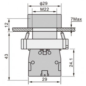 Μπουτόν Πόρτας Φ22 1NO Μαύρο LAY5-BA21 KND ELECTRIC
