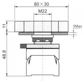 Μπουτόν Πόρτας Φ22 1NO+1NC Start-Stop 230V XDL31-EB8325 XINDALI