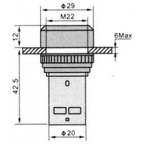 Μπουτόν Πόρτας Φ22 1NO+1NC Κόκκινο 230V SB7-CA45 XINDALI