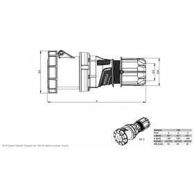 Φις Θηλυκό 4P 125A IP67 244-6 POWER TWIST PC ELECTRIC