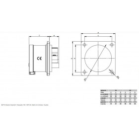 Πρίζα Πίνακα Αρσενικό 5P 16A IP44 615-6 PC ELECTRIC