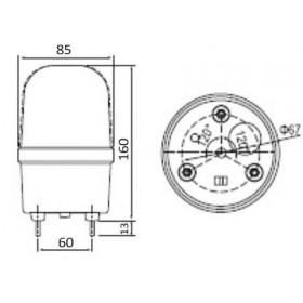 Φάρος LED Flash 230VAC 85x160mm Κίτρινος C-1101 CNTD
