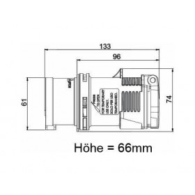 Μετατροπέας Αρσενικό 5P 16Α Σε Πρίζα Σούκο 16A IP44 9433020 PC ELECTRIC