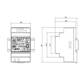 Τροφοδοτικό Ράγας 60W Με Έξοδο 15VDC 4A HDR60-15 MEAN WELL