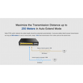 Ethernet Switch 10P 100Mbps & PoE+ P110C NETIS