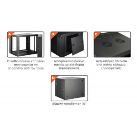 NetWork Rack Επίτοιχο 15U 19" SB6515 SHIP