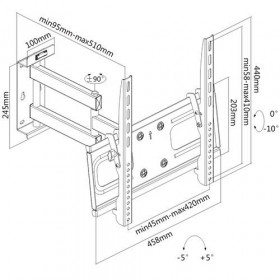 Βάση Τηλεόρασης 32-55" 45kg P69-443 BRATECK